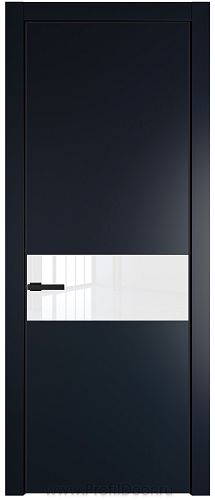 Дверь Profil Doors 17PE цвет Нэви Блу (RAL 7016) кромка Черный матовый RAL9005 стекло Lacobel лак Классик