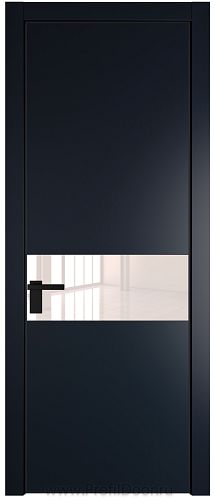 Дверь Profil Doors 17PE цвет Нэви Блу (RAL 7016) кромка Черный матовый RAL9005 стекло Lacobel Перламутровый лак