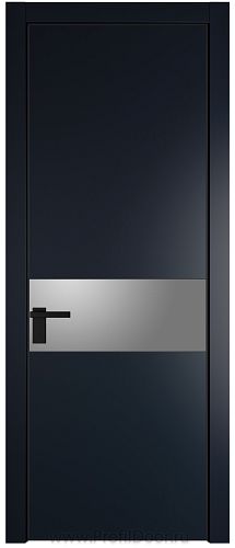 Дверь Profil Doors 17PE цвет Нэви Блу (RAL 7016) кромка Черный матовый RAL9005 стекло Lacobel Серебро Матлак