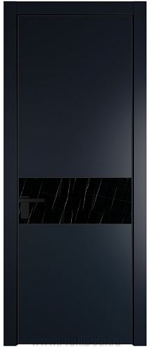 Дверь Profil Doors 17PE цвет Нэви Блу (RAL 7016) кромка Черный матовый RAL9005 стекло Неро мрамор