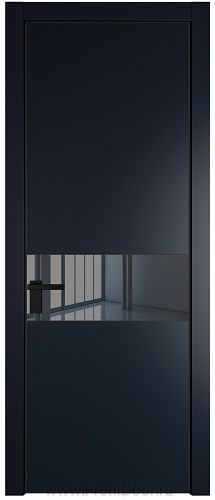 Дверь Profil Doors 17PE цвет Нэви Блу (RAL 7016) кромка Черный матовый RAL9005 стекло Зеркало Grey