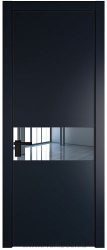 Дверь Profil Doors 17PE цвет Нэви Блу (RAL 7016) кромка Черный матовый RAL9005 стекло Зеркало