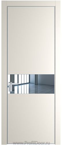 Дверь Profil Doors 17PE цвет Перламутр белый кромка Серебро стекло Зеркало