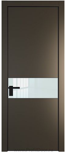 Дверь Profil Doors 17PE цвет Перламутр бронза кромка Черный матовый RAL9005 стекло Lacobel Белый лак