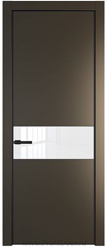 Дверь Profil Doors 17PE цвет Перламутр бронза кромка Черный матовый RAL9005 стекло Lacobel лак Классик