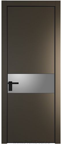 Дверь Profil Doors 17PE цвет Перламутр бронза кромка Черный матовый RAL9005 стекло Lacobel Серебро Матлак