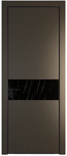 Дверь Profil Doors 17PE цвет Перламутр бронза кромка Черный матовый RAL9005 стекло Неро мрамор