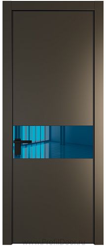 Дверь Profil Doors 17PE цвет Перламутр бронза кромка Черный матовый RAL9005 стекло Зеркало Blue