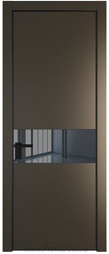 Дверь Profil Doors 17PE цвет Перламутр бронза кромка Черный матовый RAL9005 стекло Зеркало Grey