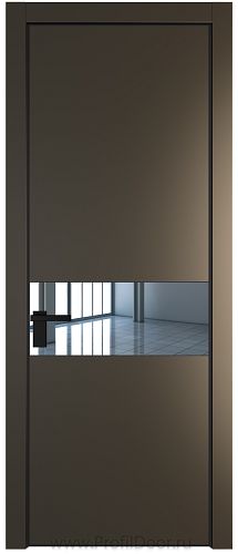 Дверь Profil Doors 17PE цвет Перламутр бронза кромка Черный матовый RAL9005 стекло Зеркало