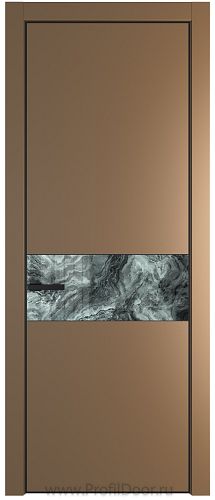 Дверь Profil Doors 17PE цвет Перламутр золото кромка Черный матовый RAL9005 стекло Атриум серебро