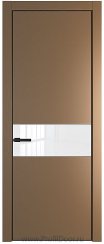 Дверь Profil Doors 17PE цвет Перламутр золото кромка Черный матовый RAL9005 стекло Lacobel лак Классик