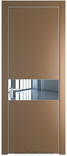 Дверь Profil Doors 17PE цвет Перламутр золото кромка Серебро стекло Зеркало