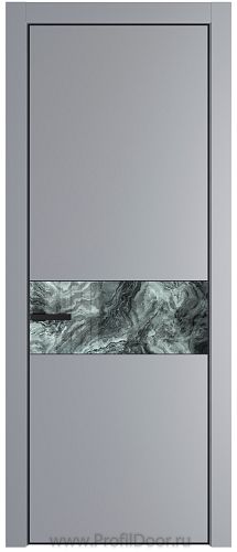 Дверь Profil Doors 17PE цвет Смоки (RAL 870-02) кромка Черный матовый RAL9005 стекло Атриум серебро