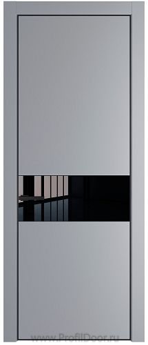 Дверь Profil Doors 17PE цвет Смоки (RAL 870-02) кромка Черный матовый RAL9005 стекло Lacobel Черный лак