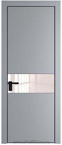 Дверь Profil Doors 17PE цвет Смоки (RAL 870-02) кромка Черный матовый RAL9005 стекло Lacobel Перламутровый лак