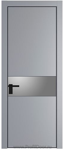 Дверь Profil Doors 17PE цвет Смоки (RAL 870-02) кромка Черный матовый RAL9005 стекло Lacobel Серебро Матлак