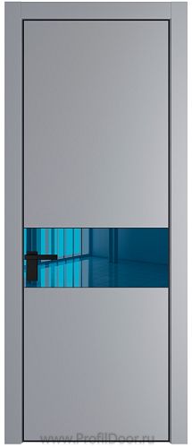 Дверь Profil Doors 17PE цвет Смоки (RAL 870-02) кромка Черный матовый RAL9005 стекло Зеркало Blue