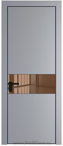 Дверь Profil Doors 17PE цвет Смоки (RAL 870-02) кромка Черный матовый RAL9005 стекло Зеркало Bronza