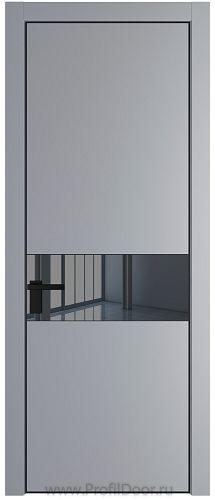 Дверь Profil Doors 17PE цвет Смоки (RAL 870-02) кромка Черный матовый RAL9005 стекло Зеркало Grey