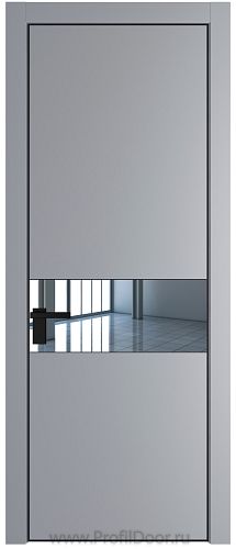 Дверь Profil Doors 17PE цвет Смоки (RAL 870-02) кромка Черный матовый RAL9005 стекло Зеркало