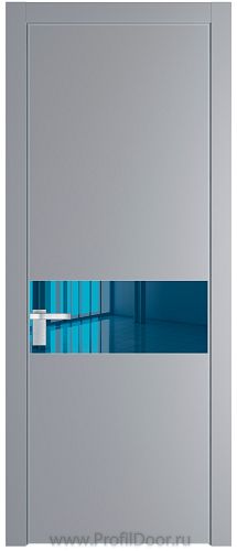 Дверь Profil Doors 17PE цвет Смоки (RAL 870-02) кромка Серебро стекло Зеркало Blue