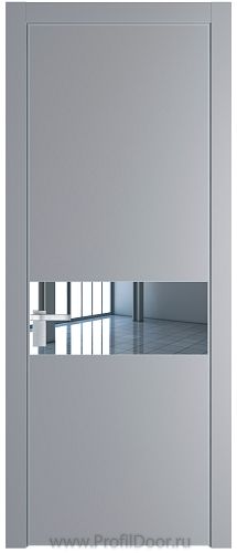 Дверь Profil Doors 17PE цвет Смоки (RAL 870-02) кромка Серебро стекло Зеркало