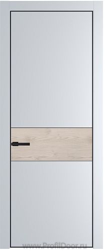 Дверь Profil Doors 17PE цвет Вайт (RAL 110 96 02) кромка Черный матовый RAL9005 вставка Каштан Светлый