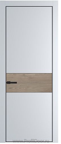 Дверь Profil Doors 17PE цвет Вайт (RAL 110 96 02) кромка Черный матовый RAL9005 вставка Каштан Темный