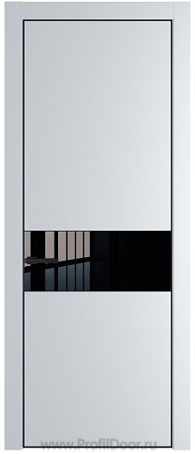 Дверь Profil Doors 17PE цвет Вайт (RAL 110 96 02) кромка Черный матовый RAL9005 стекло Lacobel Черный лак