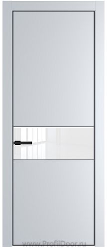 Дверь Profil Doors 17PE цвет Вайт (RAL 110 96 02) кромка Черный матовый RAL9005 стекло Lacobel лак Классик