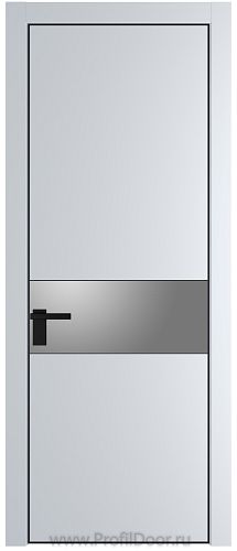 Дверь Profil Doors 17PE цвет Вайт (RAL 110 96 02) кромка Черный матовый RAL9005 стекло Lacobel Серебро Матлак