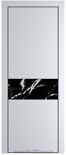 Дверь Profil Doors 17PE цвет Вайт (RAL 110 96 02) кромка Черный матовый RAL9005 стекло Нефи черный узор серебро