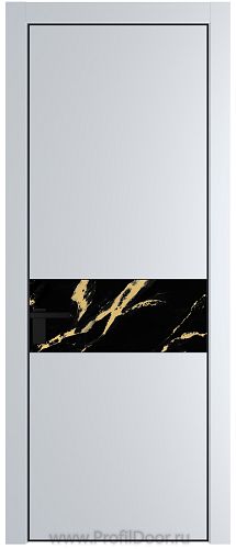 Дверь Profil Doors 17PE цвет Вайт (RAL 110 96 02) кромка Черный матовый RAL9005 стекло Нефи черный узор золото