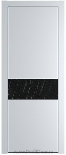 Дверь Profil Doors 17PE цвет Вайт (RAL 110 96 02) кромка Черный матовый RAL9005 стекло Неро мрамор