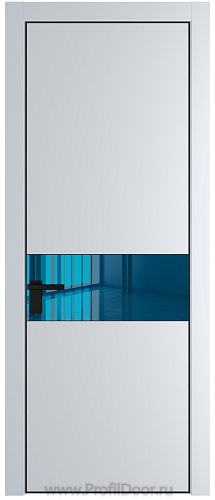 Дверь Profil Doors 17PE цвет Вайт (RAL 110 96 02) кромка Черный матовый RAL9005 стекло Зеркало Blue