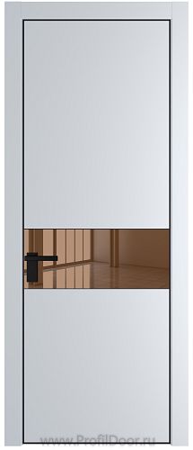 Дверь Profil Doors 17PE цвет Вайт (RAL 110 96 02) кромка Черный матовый RAL9005 стекло Зеркало Bronza