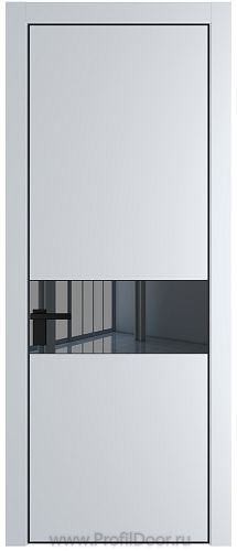 Дверь Profil Doors 17PE цвет Вайт (RAL 110 96 02) кромка Черный матовый RAL9005 стекло Зеркало Grey