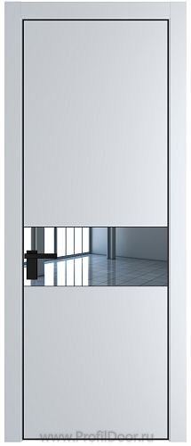 Дверь Profil Doors 17PE цвет Вайт (RAL 110 96 02) кромка Черный матовый RAL9005 стекло Зеркало
