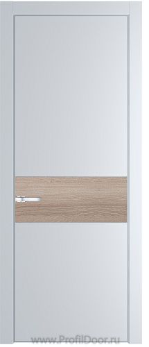 Дверь Profil Doors 17PE цвет Вайт (RAL 110 96 02) кромка Серебро вставка Дуб Сонома