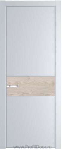 Дверь Profil Doors 17PE цвет Вайт (RAL 110 96 02) кромка Серебро вставка Каштан Светлый
