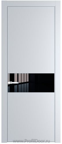 Дверь Profil Doors 17PE цвет Вайт (RAL 110 96 02) кромка Серебро стекло Lacobel Черный лак