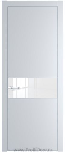 Дверь Profil Doors 17PE цвет Вайт (RAL 110 96 02) кромка Серебро стекло Lacobel лак Классик