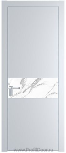 Дверь Profil Doors 17PE цвет Вайт (RAL 110 96 02) кромка Серебро стекло Нефи белый узор серебро