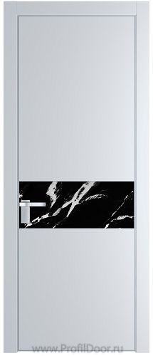 Дверь Profil Doors 17PE цвет Вайт (RAL 110 96 02) кромка Серебро стекло Нефи черный узор серебро