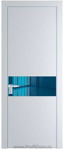 Дверь Profil Doors 17PE цвет Вайт (RAL 110 96 02) кромка Серебро стекло Зеркало Blue