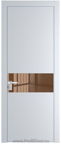 Дверь Profil Doors 17PE цвет Вайт (RAL 110 96 02) кромка Серебро стекло Зеркало Bronza