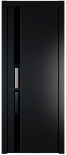 Дверь Profil Doors 18PE цвет Блэк кромка Черный матовый RAL9005 стекло Lacobel Черный лак