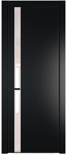 Дверь Profil Doors 18PE цвет Блэк кромка Черный матовый RAL9005 стекло Lacobel Перламутровый лак