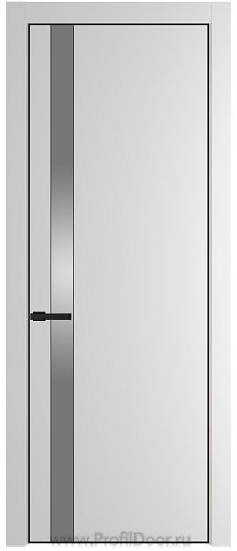 Дверь Profil Doors 18PE цвет Крем Вайт (RAL 120-02) кромка Черный матовый RAL9005 стекло Lacobel Серебро Матлак